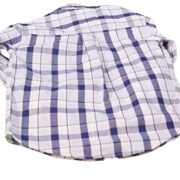 Nautica Kids White and Blue Checkered  Button Down Shirt Size S/C 4 - Picture 2 of 3